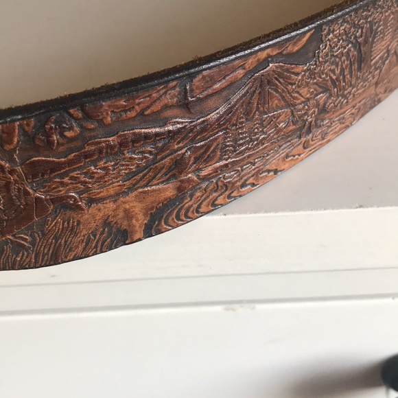 Vintage Leather Nature Embellished Belt - Picture 2 of 7